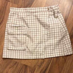 Forever 21 Beige Checkered Skirt